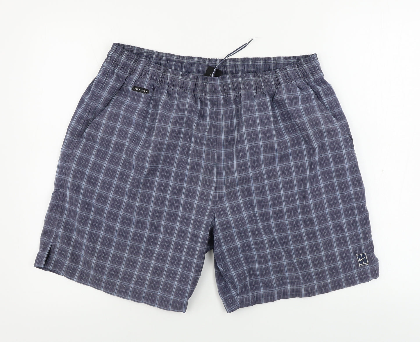 Nike Mens Grey Check  Sweat Shorts Size M