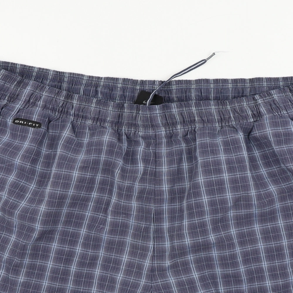 Nike Mens Grey Check  Sweat Shorts Size M