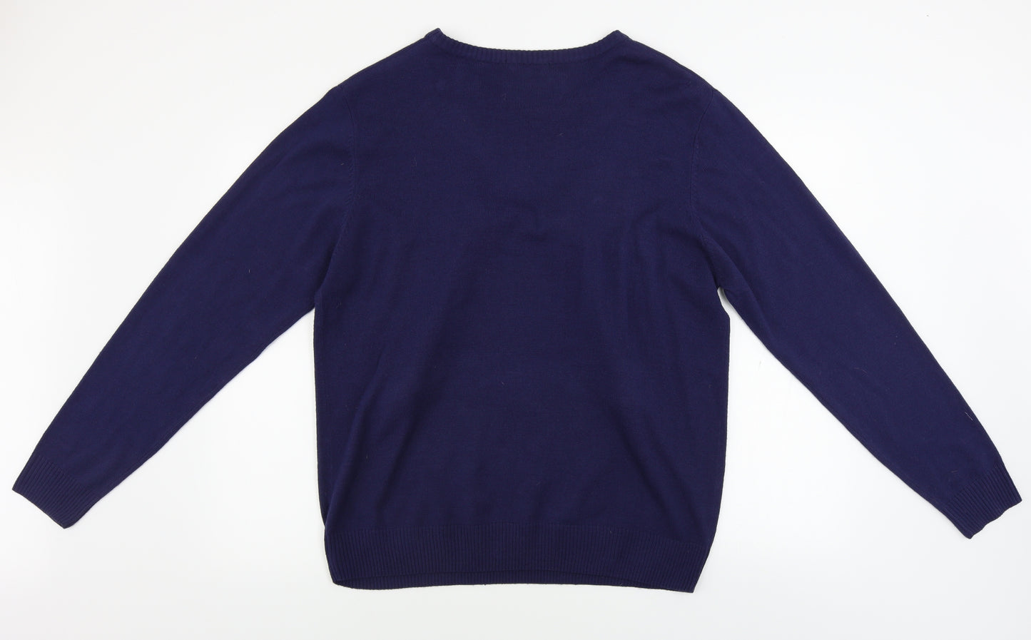 George  Mens Blue   Pullover Jumper Size L  - Christmas Jumper