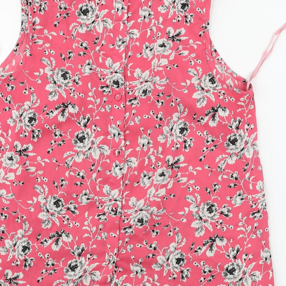 New Look  Womens Pink Floral  Basic Blouse Size 14
