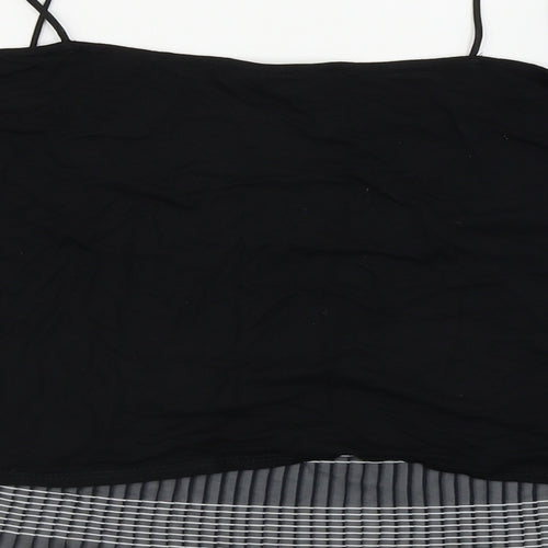 Topshop  Womens Black Striped  Basic Blouse Size 14