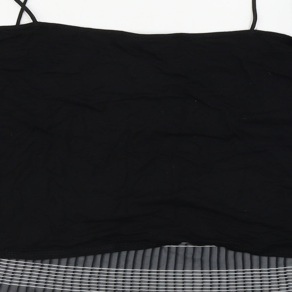 Topshop  Womens Black Striped  Basic Blouse Size 14