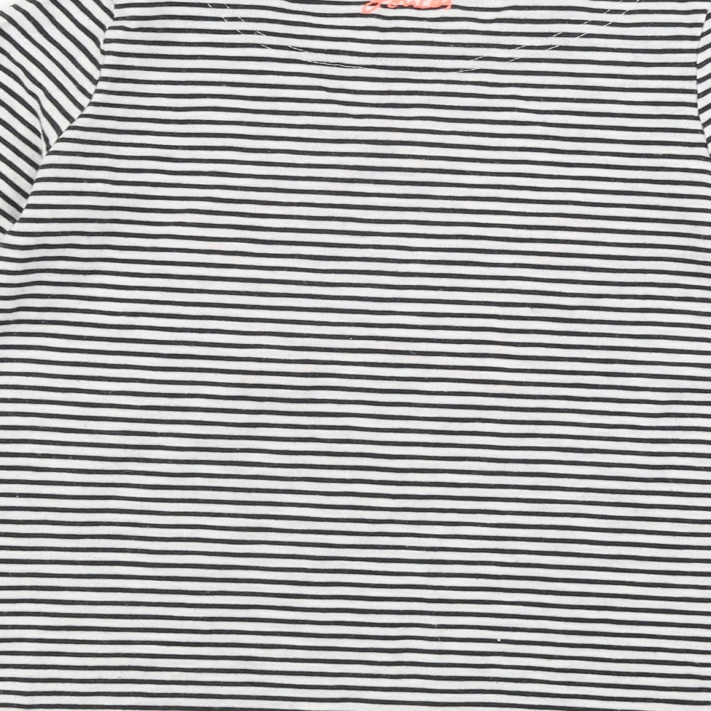 Joules Girls White Striped  Basic T-Shirt Size 9-10 Years