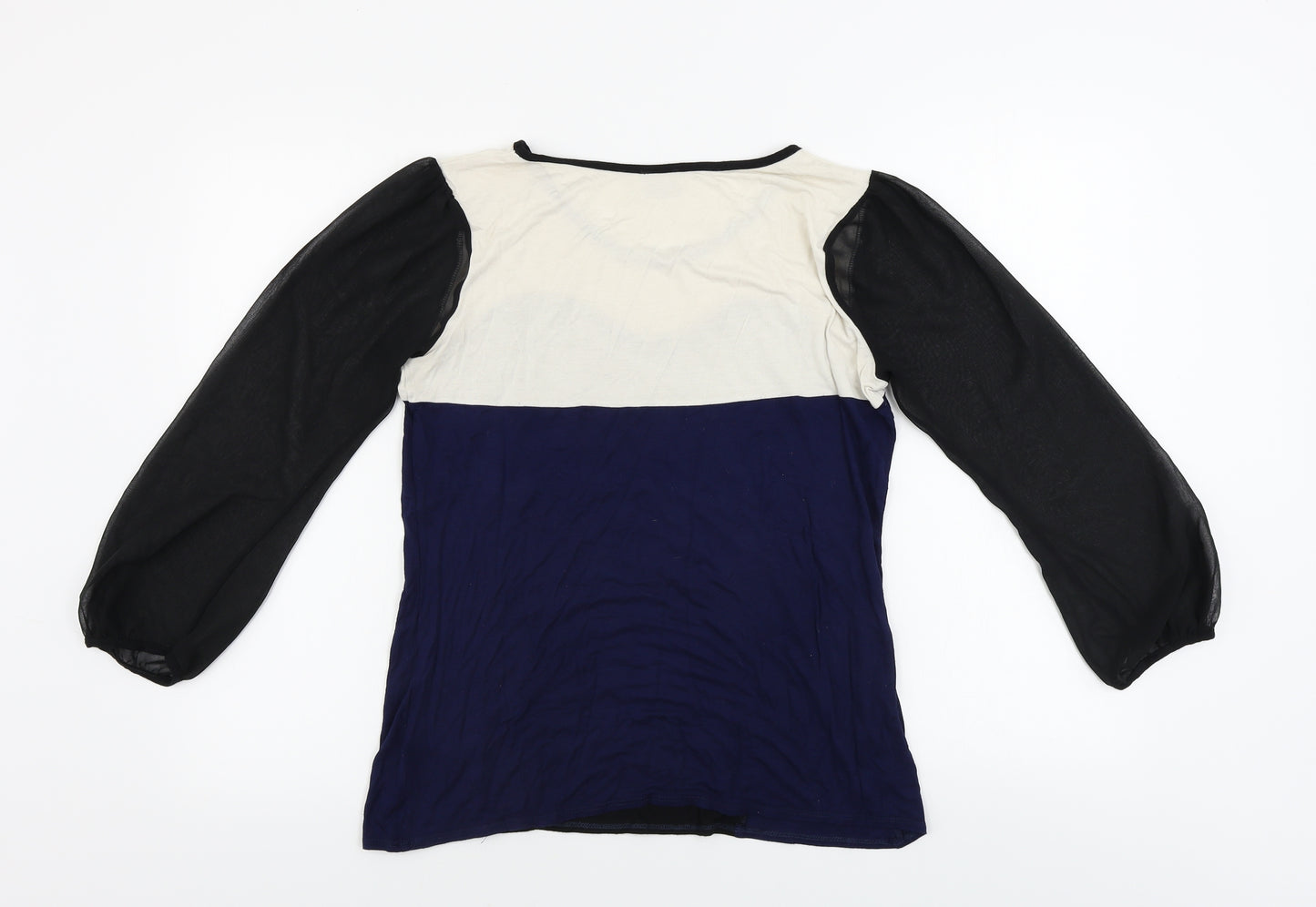 George  Womens Black Striped  Basic Blouse Size 14