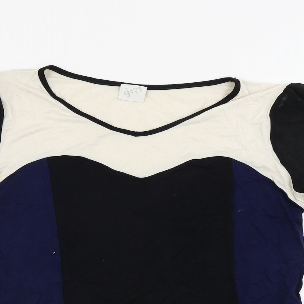 George  Womens Black Striped  Basic Blouse Size 14
