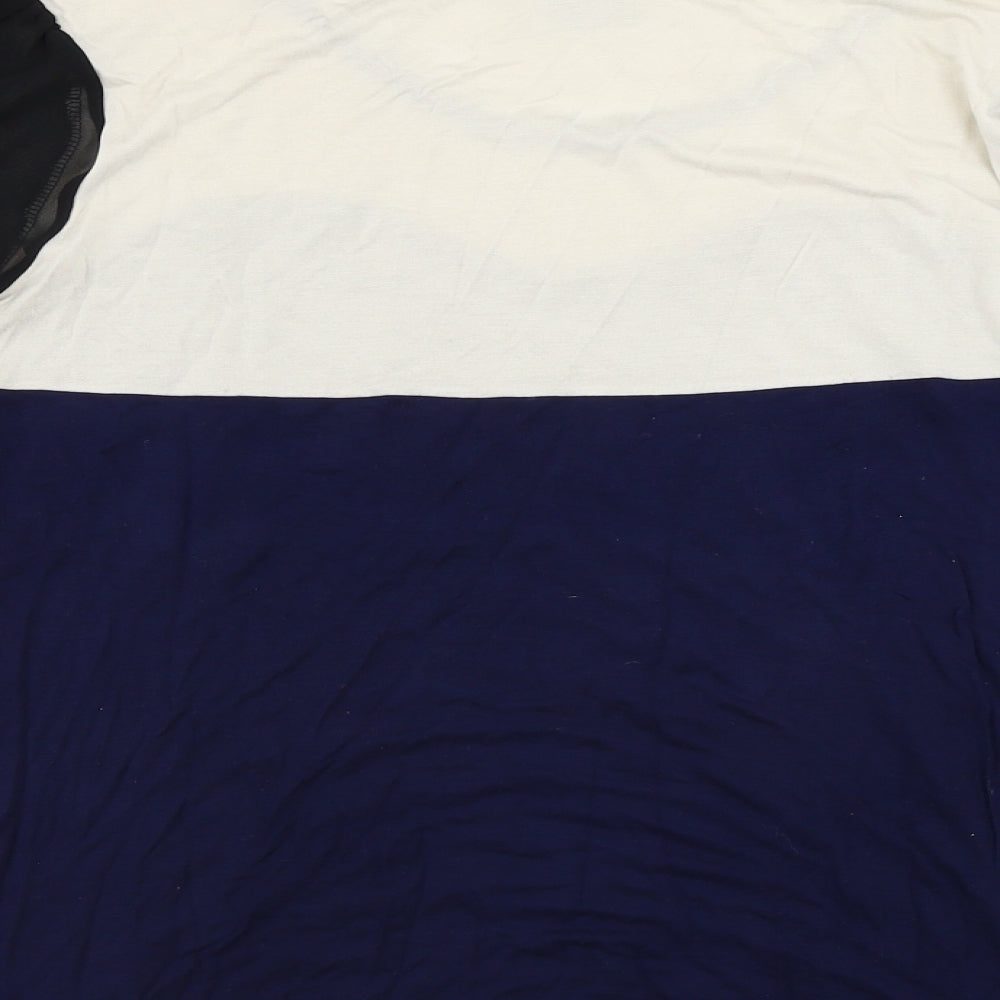 George  Womens Black Striped  Basic Blouse Size 14