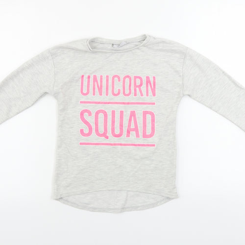 Matalan Girls Grey   Pullover Jumper Size 10 Years