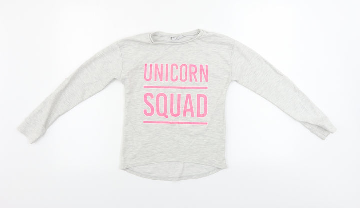 Matalan Girls Grey   Pullover Jumper Size 10 Years