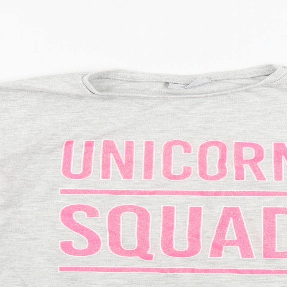 Matalan Girls Grey   Pullover Jumper Size 10 Years