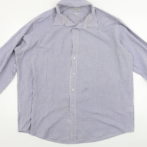 Taylor & Wright Mens Grey Check   Button-Up Size 18.5