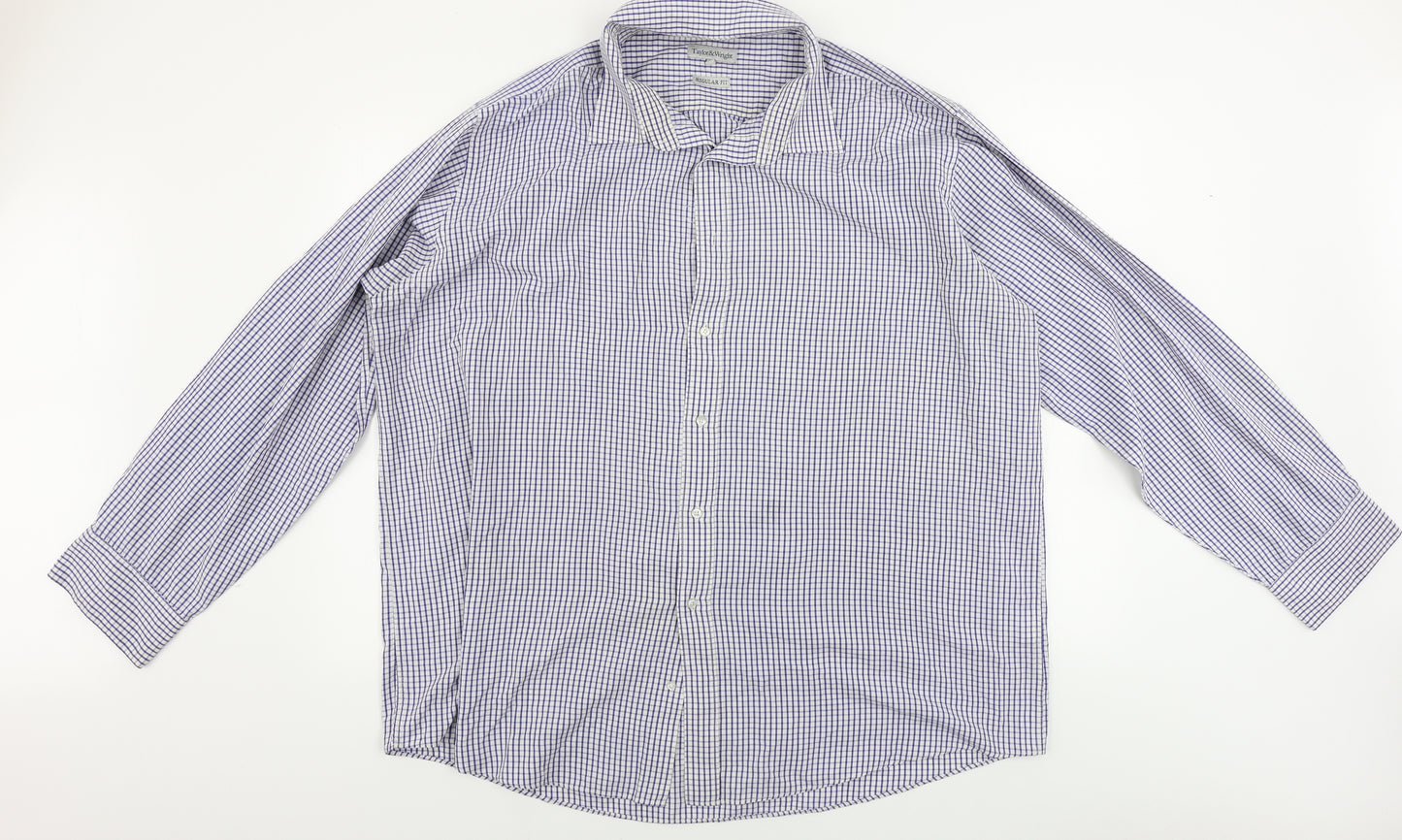Taylor & Wright Mens Grey Check   Button-Up Size 18.5