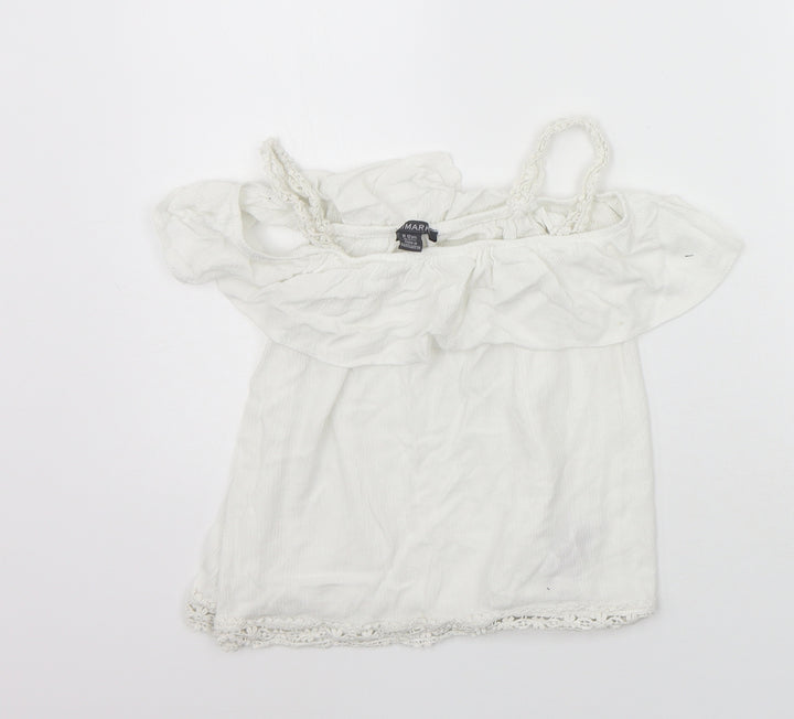 Primark Girls White Basic Tank Size 11-12 Years