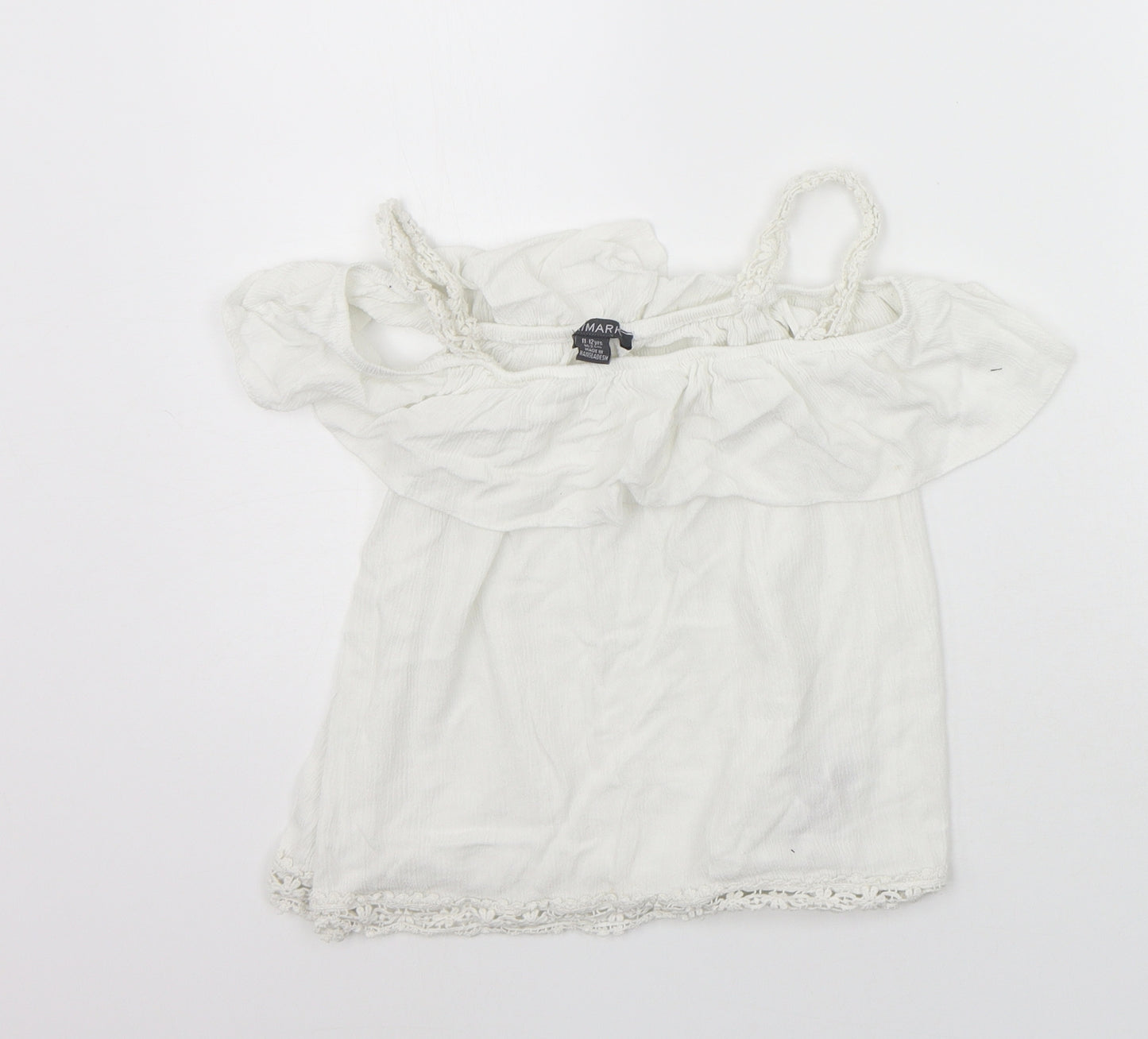 Primark Girls White   Basic Tank Size 11-12 Years