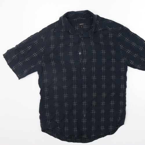 NEXT Mens Black Check   Button-Up Size S