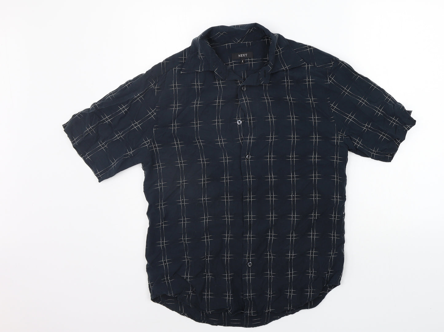 NEXT Mens Black Check   Button-Up Size S