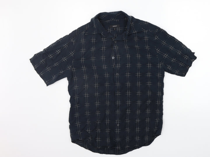 NEXT Mens Black Check   Button-Up Size S