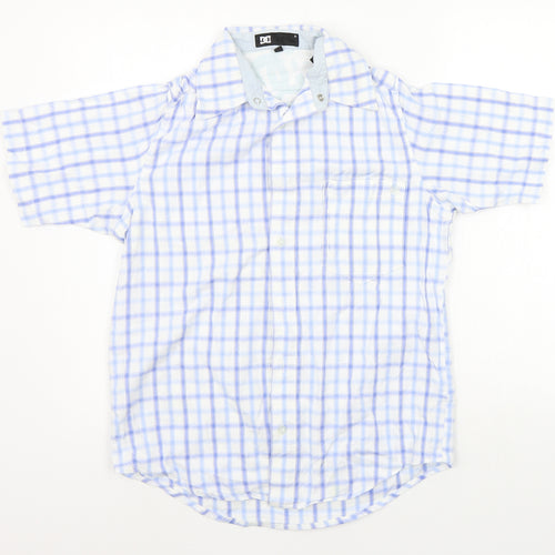 DC Mens White Check   Button-Up Size S