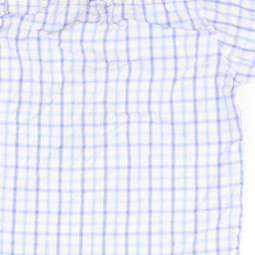 DC Mens White Check   Button-Up Size S
