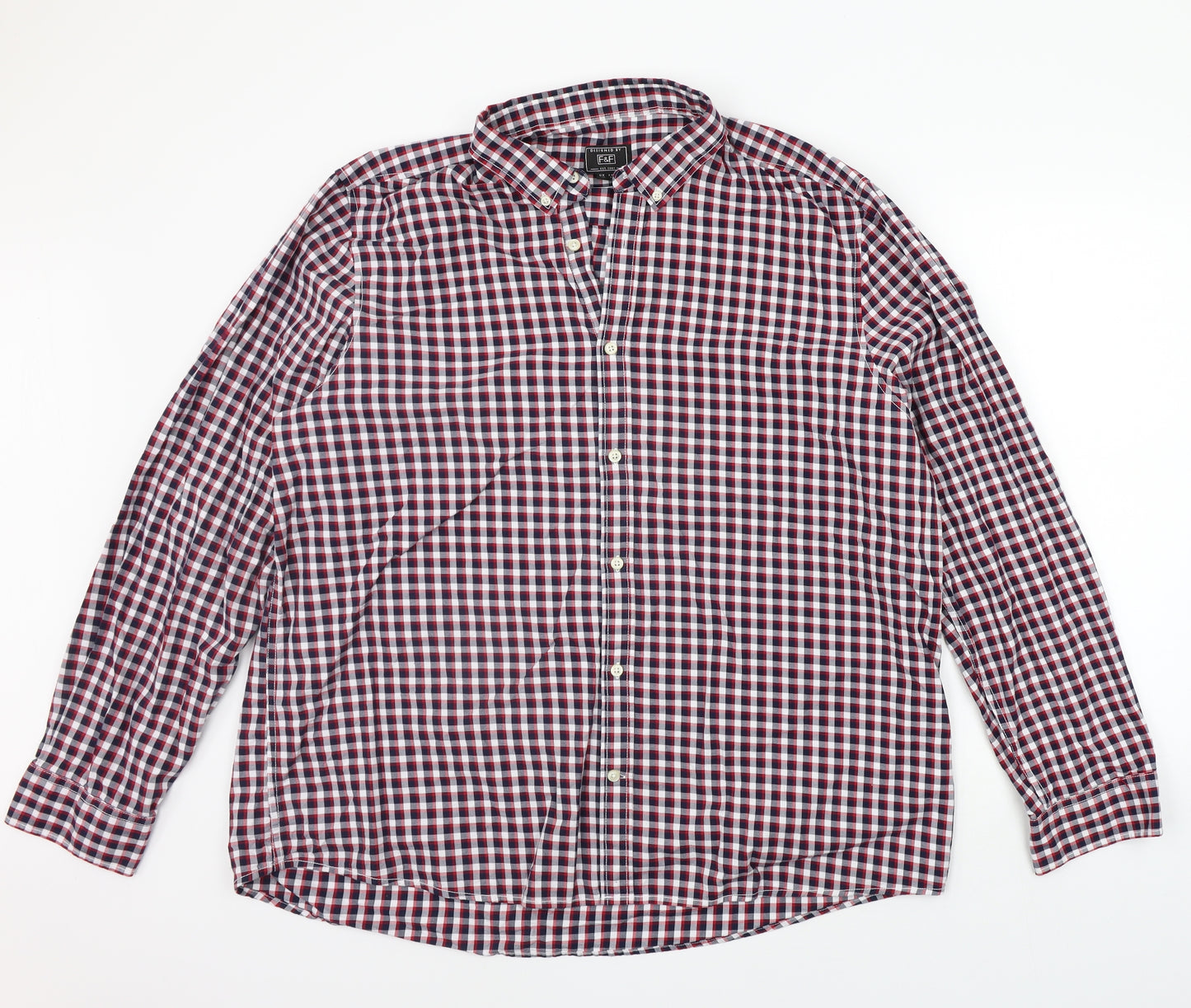 F&F Mens Purple Check   Button-Up Size 2XL
