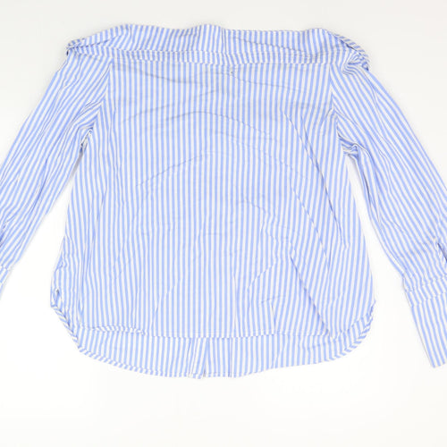 New Look Womens Blue Striped  Basic T-Shirt Size 16