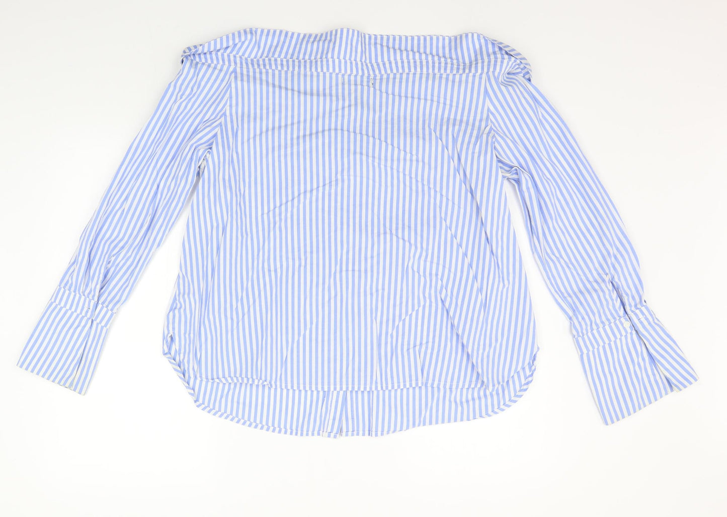 New Look Womens Blue Striped  Basic T-Shirt Size 16