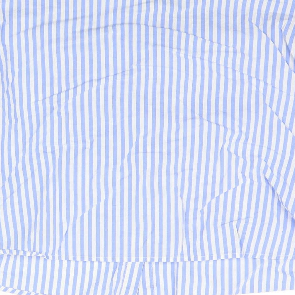 New Look Womens Blue Striped  Basic T-Shirt Size 16
