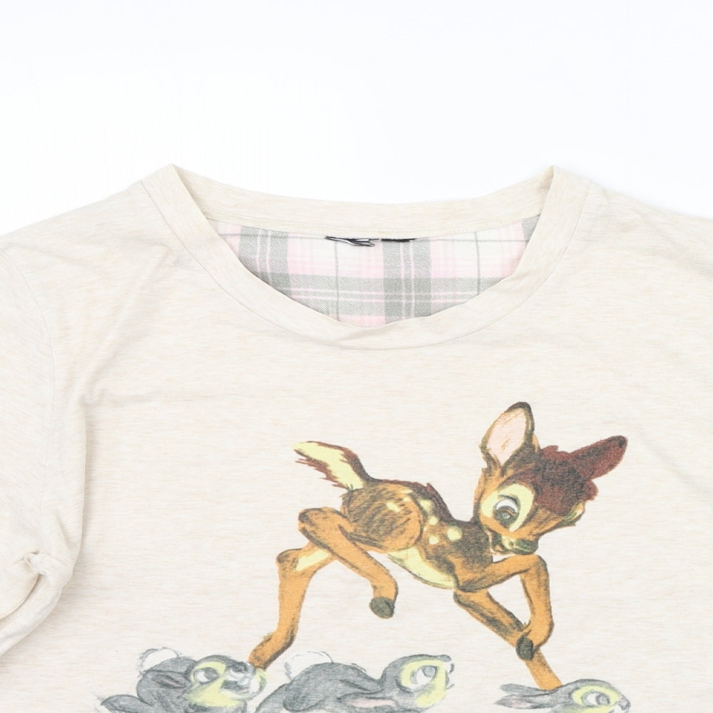 LOVE TO LOUNGE Womens Beige   Basic T-Shirt Size M