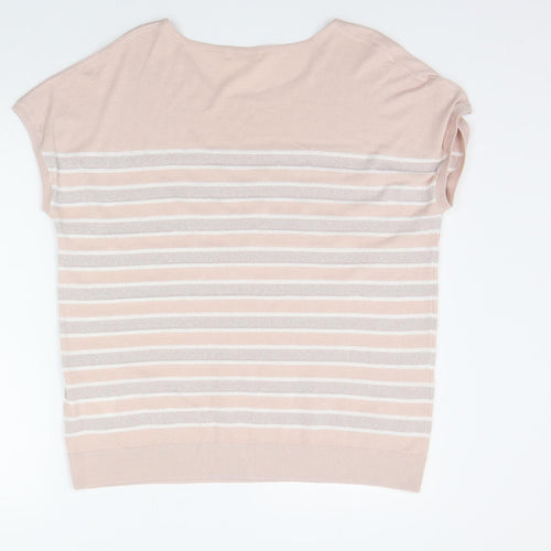 MONA Womens Beige Striped  Pullover Jumper Size 18