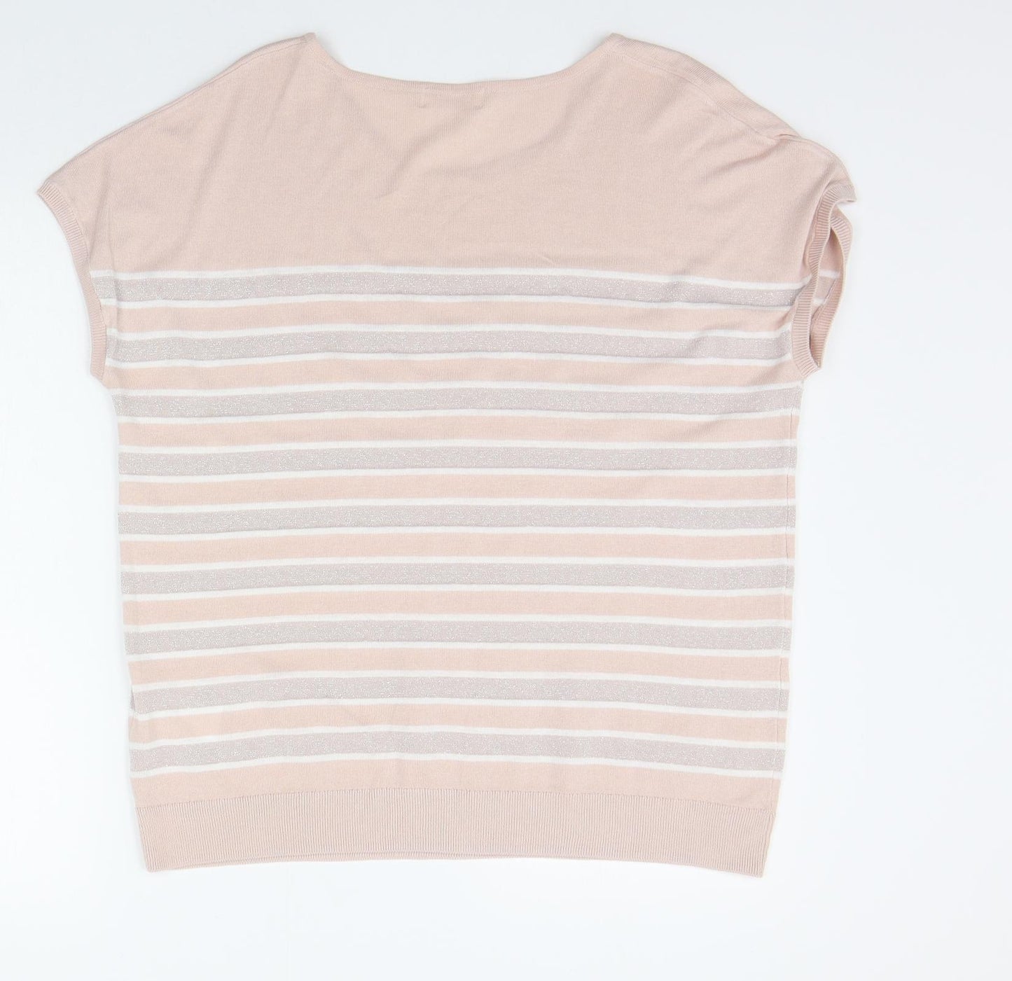 MONA Womens Beige Striped  Pullover Jumper Size 18