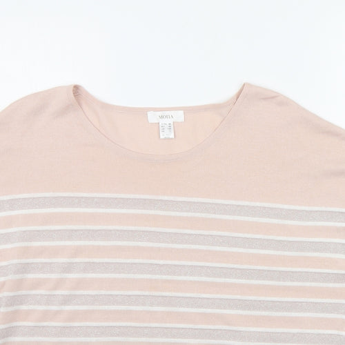 MONA Womens Beige Striped  Pullover Jumper Size 18
