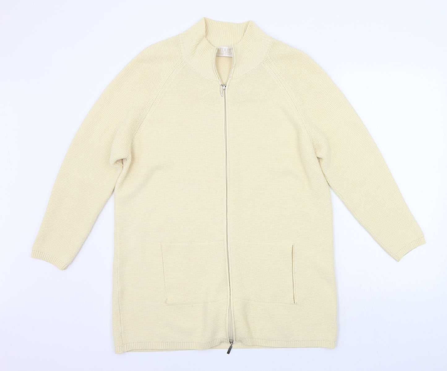 Spirito Womens Yellow   Full Zip Jumper Size 16
