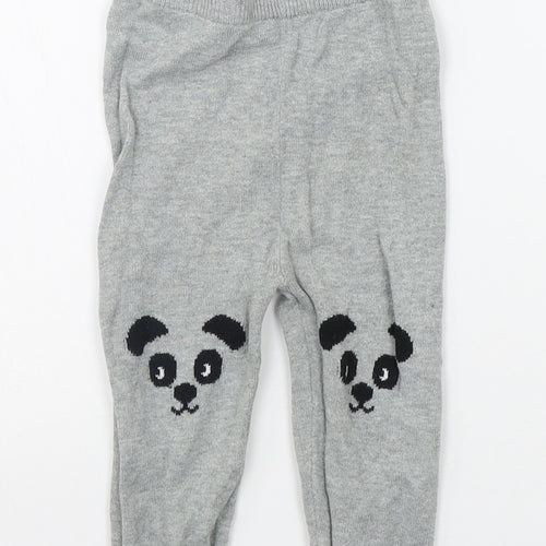 George Girls Grey Geometric  Jogger Trousers Size 12-18 Months  - Elasticated Waist