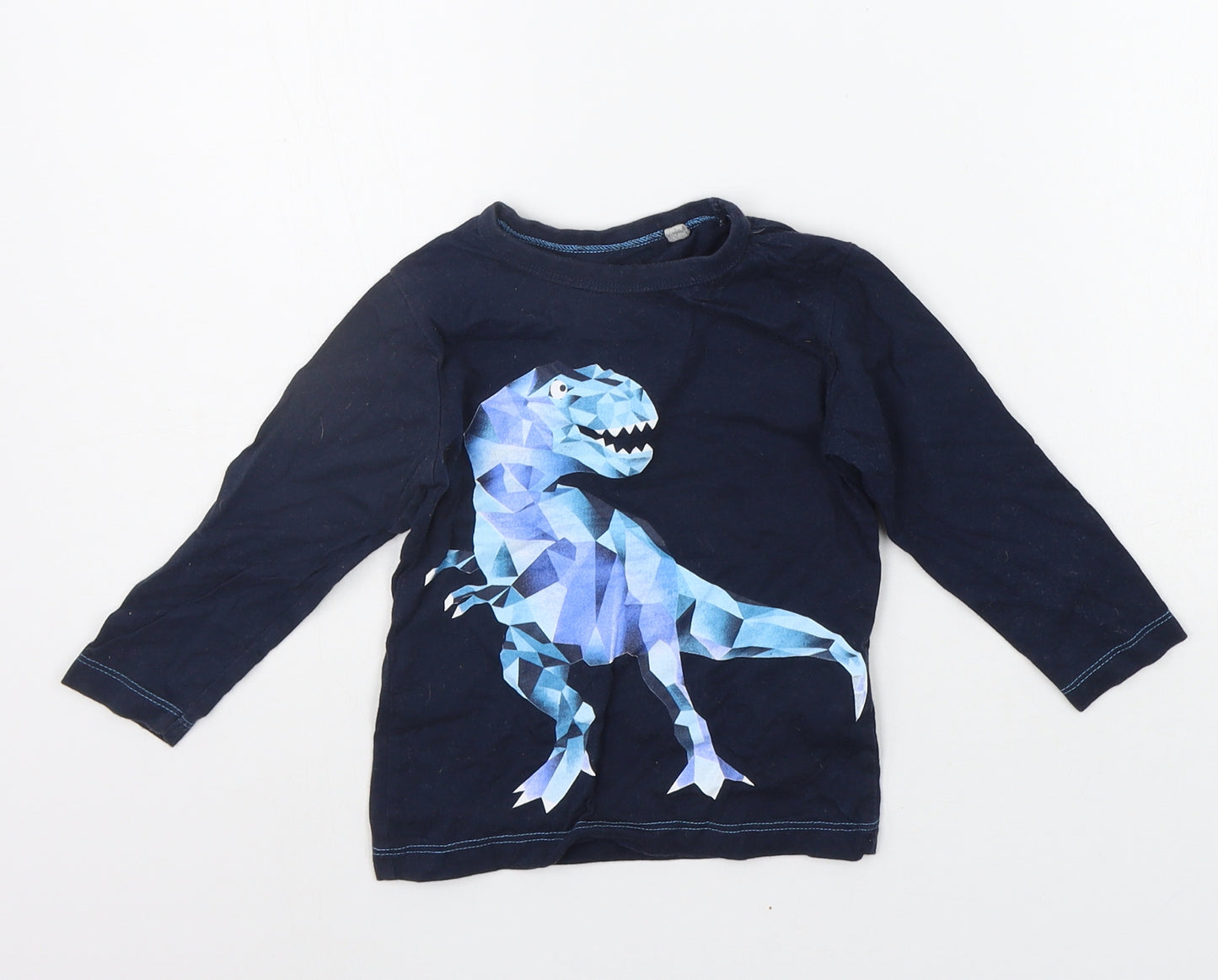Blue Zoo Girls Blue   Basic T-Shirt Size 12-18 Months  - DINOSAUR