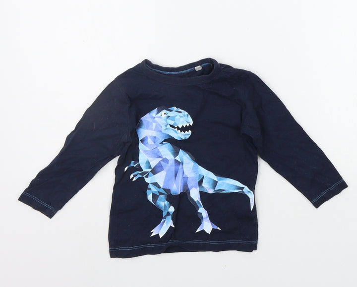 Blue Zoo Girls Blue   Basic T-Shirt Size 12-18 Months  - DINOSAUR