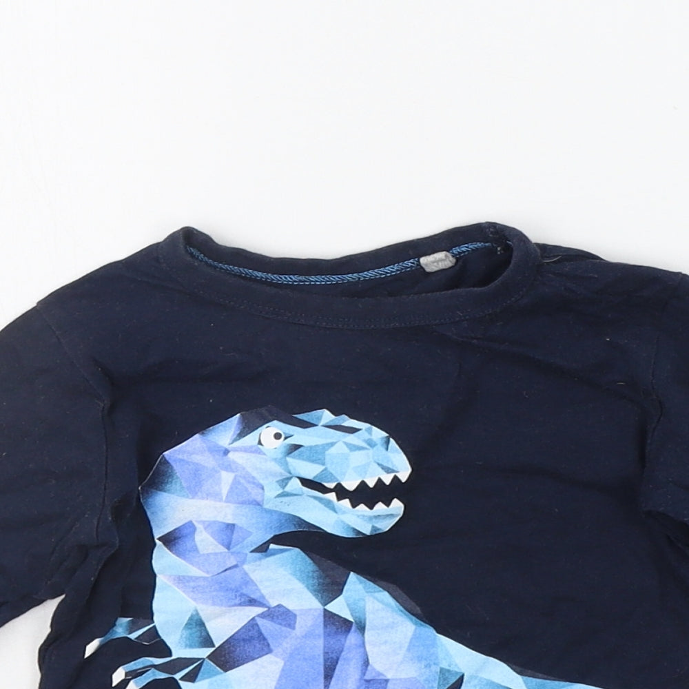 Blue Zoo Girls Blue   Basic T-Shirt Size 12-18 Months  - DINOSAUR