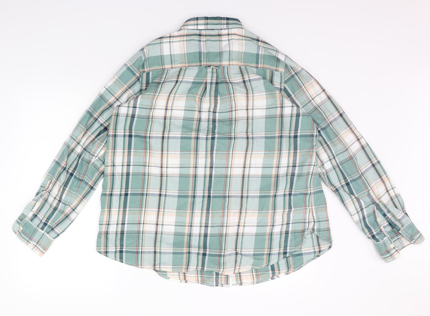 Fat Face Womens Green Check  Basic Button-Up Size 18