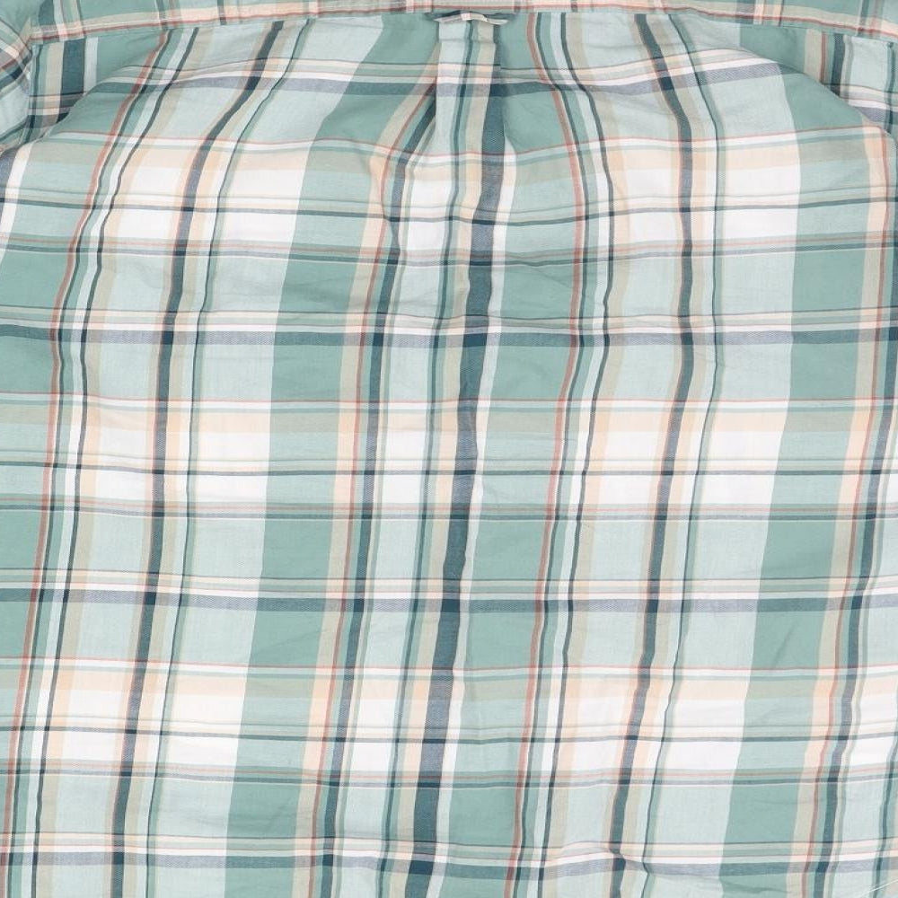 Fat Face Womens Green Check  Basic Button-Up Size 18