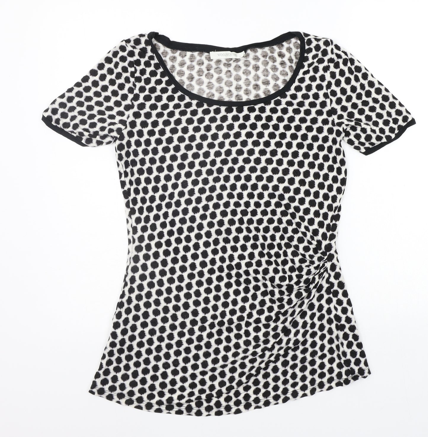 woolworths Womens Black Polka Dot  Basic T-Shirt Size 12