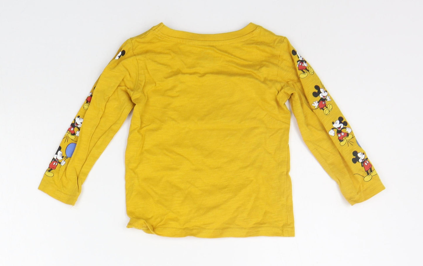 Primark Girls Yellow Geometric  Basic T-Shirt Size 12-18 Months  - MICKEY MOUSE