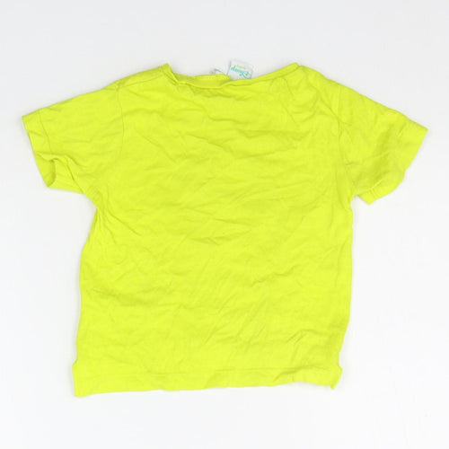 Disney Girls Yellow   Basic T-Shirt Size 12-18 Months  - micky mouse