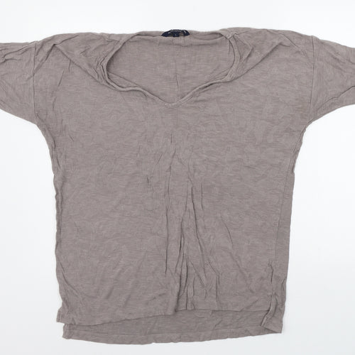 French Connection Womens Grey Geometric  Pullover Jumper Size L