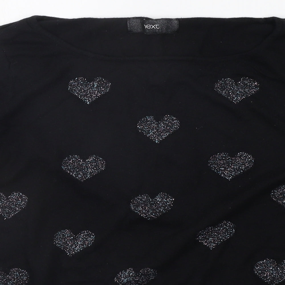 NEXT Womens Black   Pullover Jumper Size 16  - HEARTS
