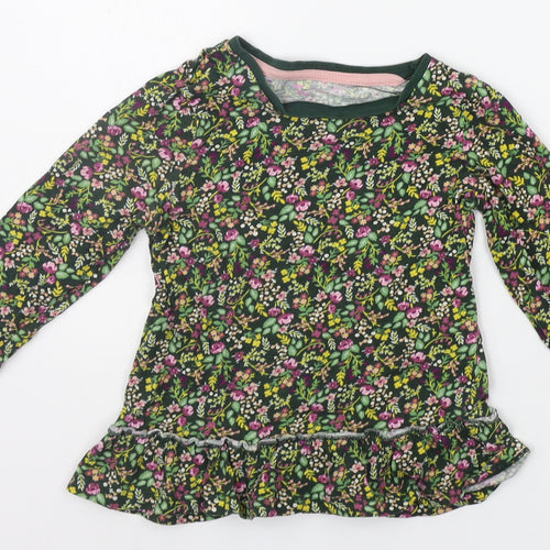 TU Girls Green Fair Isle  T-Shirt Dress  Size 3-4 Years