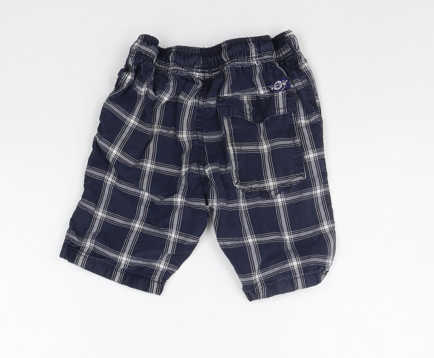 NEXT Boys Blue Check  Cropped Trousers Size 6 Years - Elasticated Waist
