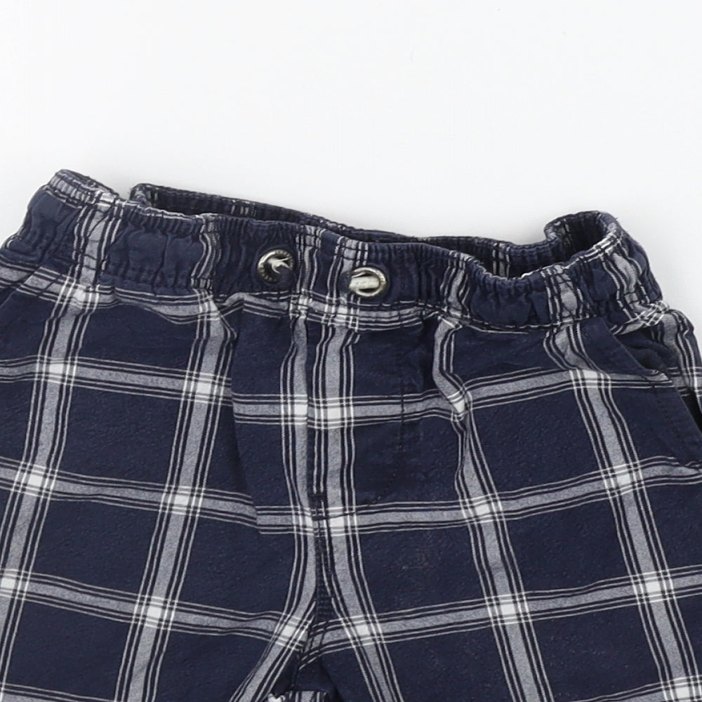 NEXT Boys Blue Check  Cropped Trousers Size 6 Years - Elasticated Waist