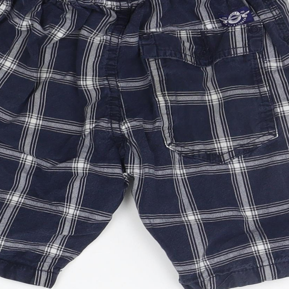 NEXT Boys Blue Check  Cropped Trousers Size 6 Years - Elasticated Waist
