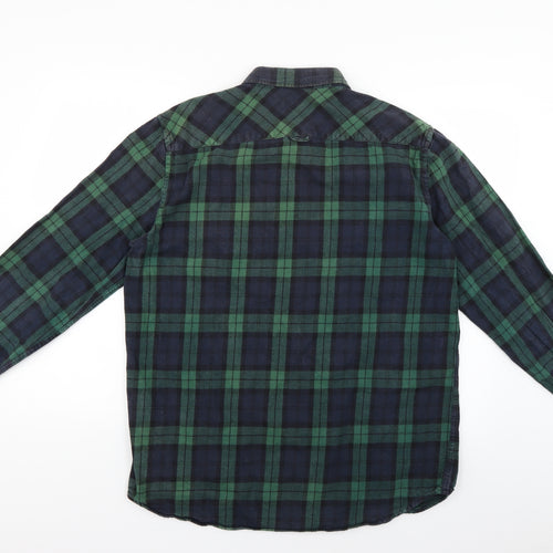La Redoute Mens Blue Check   Button-Up Size 17