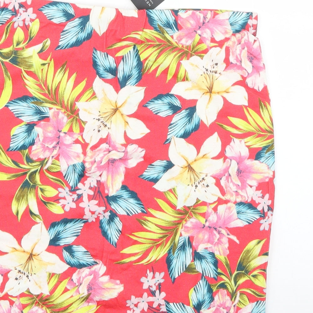 New Look Womens Multicoloured Floral  Mini Skirt Size 10