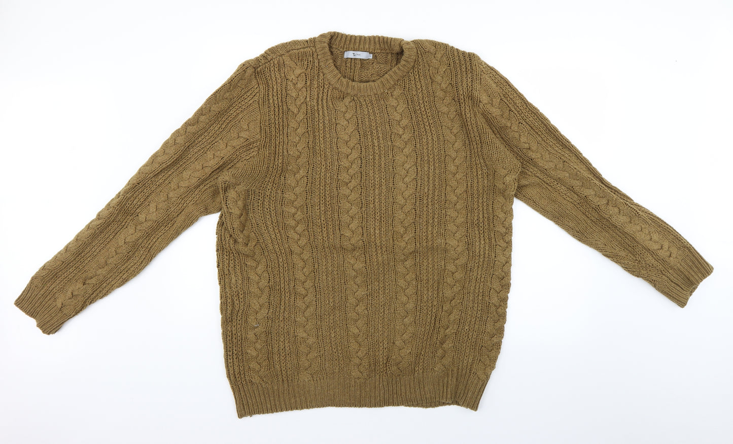 TU Mens Brown  Knit Pullover Jumper Size L