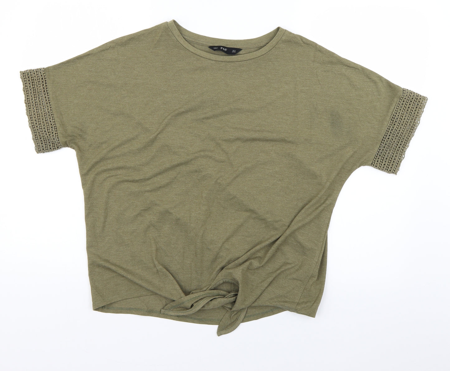 F&F Womens Green   Cropped T-Shirt Size 14